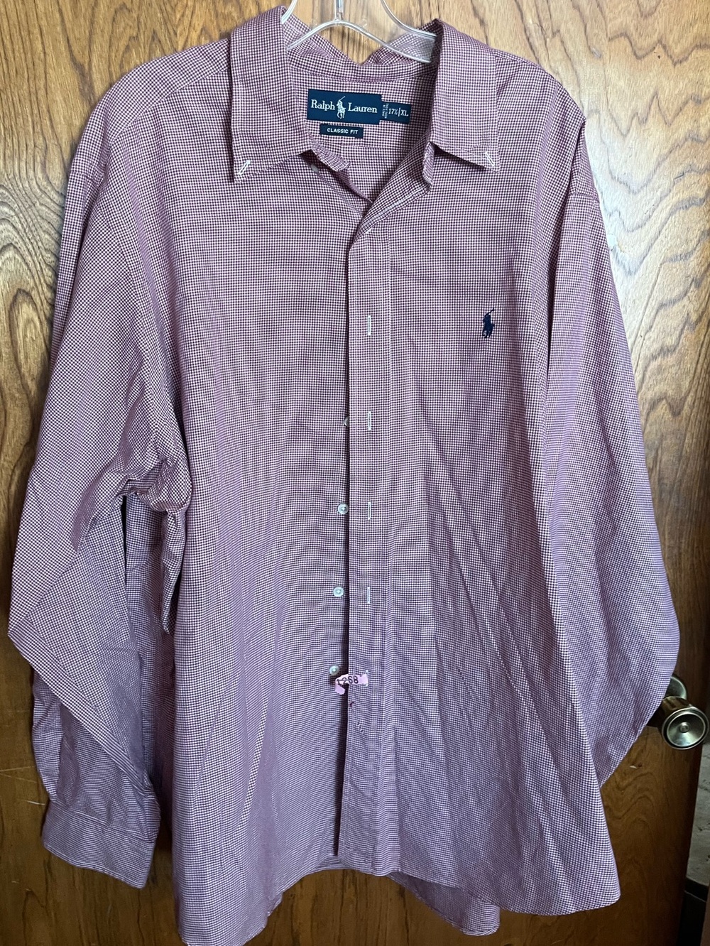 Ralph Lauren Men's Maroon Micro-Check Dress Shirt
